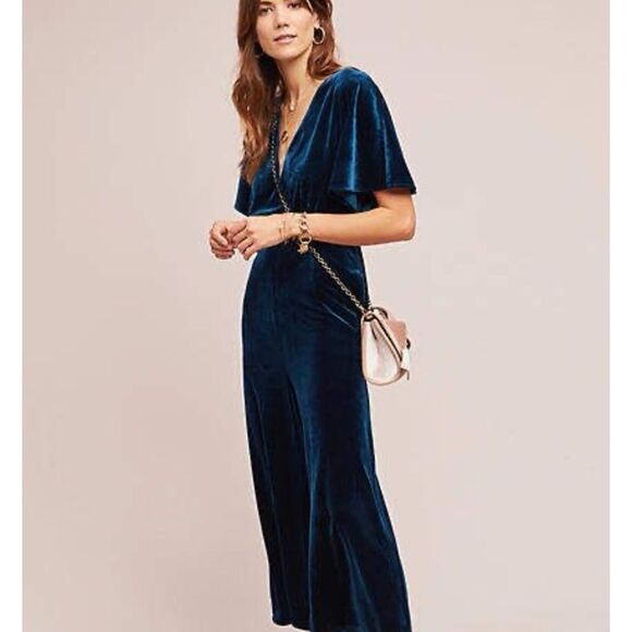Greylin Luna Velvet Jumpsuit Anthropologie size Small holiday outfit - Picture 9 of 9